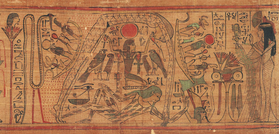 Nut and Geb Deities Papyrus Tanytamon Egypt